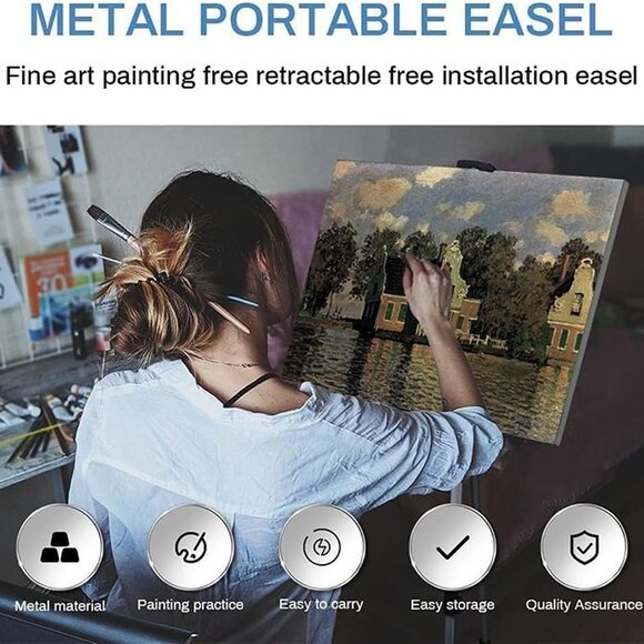 NEW Art Painting Artist Easel Stand, Display Sign Aluminum Metal Tripod - Picture 4 of 8